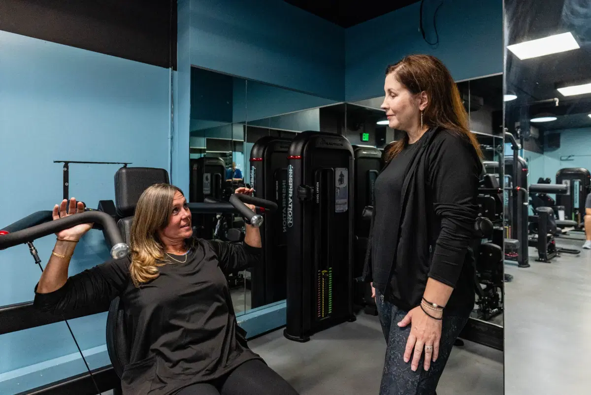 Member using gym equipment