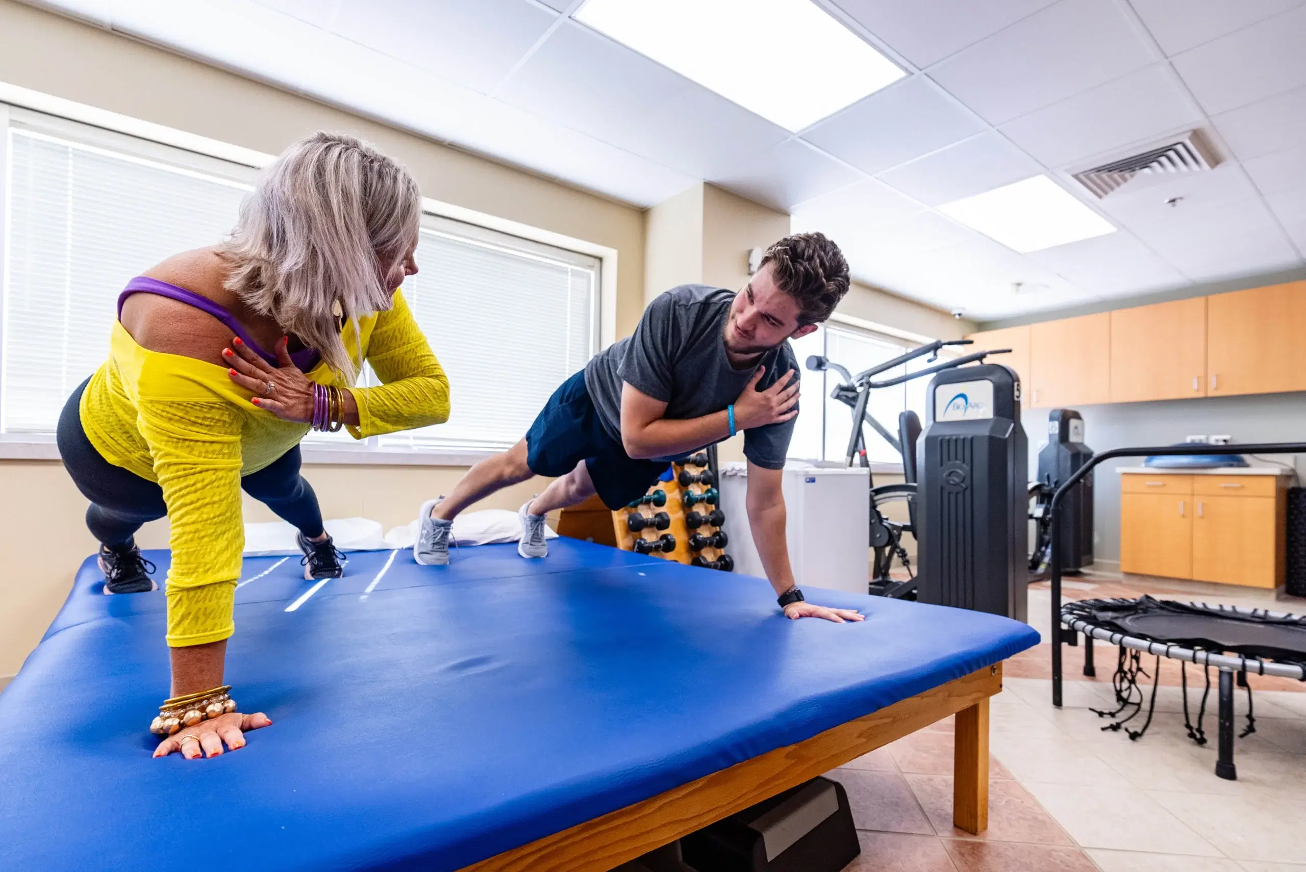 Physical therapy session