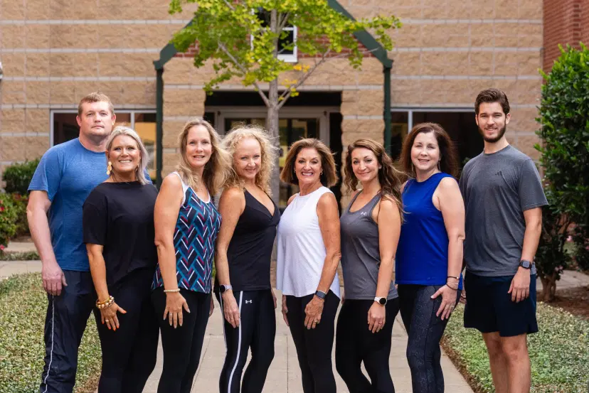 People standing in front of a building
